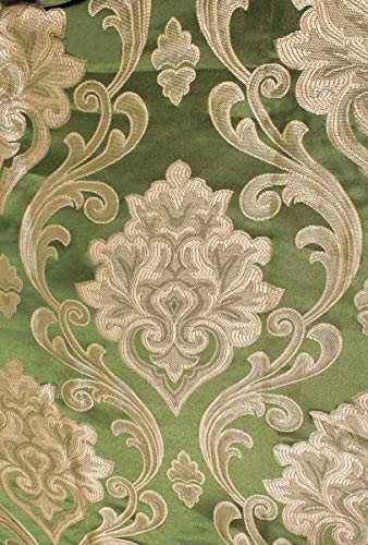 Venice Collections Luxury Jacquard Curtain Panel With Attached Waterfall Valance, 54 By 84-Inch Angelina Sage #TOP4