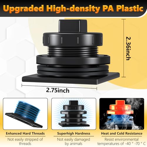 Image of Stock Tank Drain Plug and Outdoor Water Tank Heaters Fit for rubbermaid Commercial 50 70 100 150 300 Gallon Stock Tanks Five Year Free Replacement