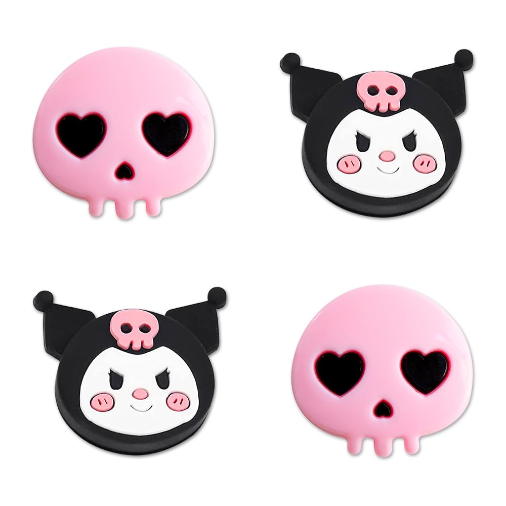 PERFECTSIGHT Switch Silicone Thumb Grip Caps, Joystick Cover Compatible with Nintendo Switch/OLED/Switch Lite,4PCS (KRM+Skull)