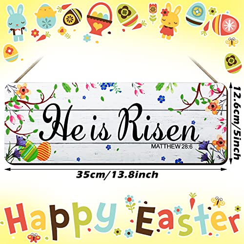 Yookeer-2-Pcs-138-X-5-Inch-Easter-Door-Sign-He-is-Risen-Hanging-Decor-for-Farmhouse-Front-Porch-Wall-Decor Yookeer 2 Pcs 138 X 5 Inch Easter Door Sign He is Risen Hanging Decor for Farmhouse Front Porch Wall Decor