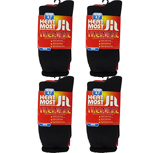 DEBRA WEITZNER Mens 4 Pairs Heavy Insulated Thermal Socks – 5X Warmer Thermal