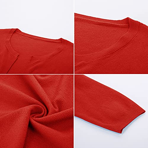 Women Casual Summer Cardigan Long Sleeve Knit Sweater Jacket For Dress(Red,S) #TOP5
