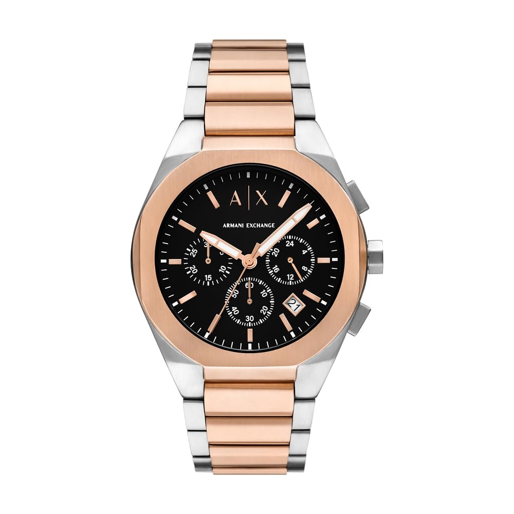Armani Exchange Herrenuhr, Quarz-Chronographenwerk und 42 mm Gehäusegröße mit Edelstahlarmband