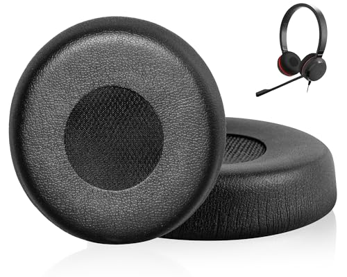 Link Dream Ersatz Ohrpolster für Jabra Evolve 20 20se 30 30II 40 65 65+ Kopfhörer Kopfhörern Ersatzpolster Ersatz Polster mit weicherem Protein-Leder und Memory-Schaum Schwarz