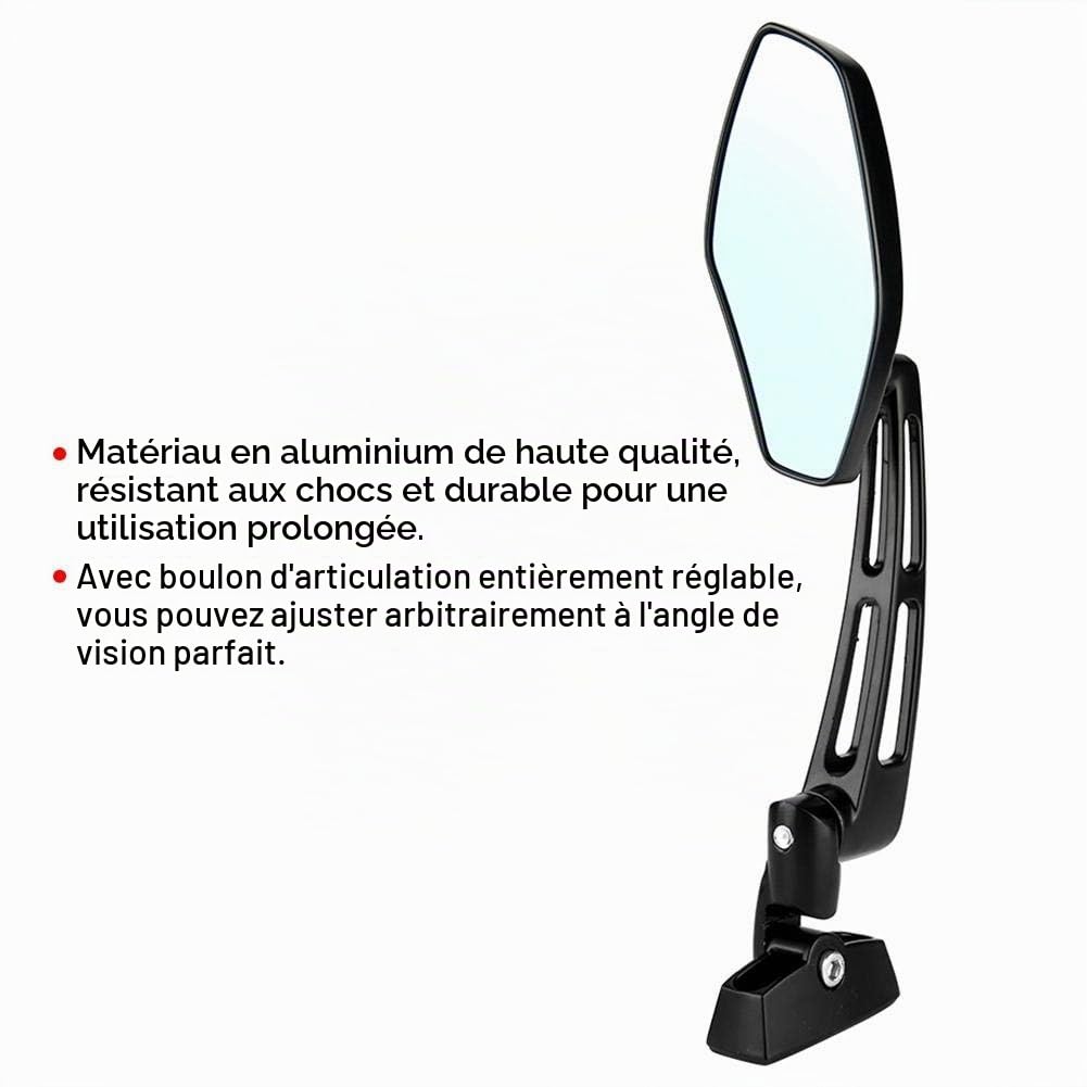 Qiilu 2 pièces Rétroviseur, Rétroviseur de Course de Moto Modifié Miroirs Latéraux pour CBR 600 / Ninja 250 500 / FZR YZF 600 600R