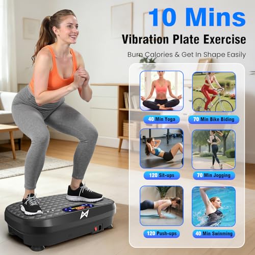 Image of AXV Vibration Plate Fitness Platform Exercise Machine Vibrating Shaking Full Body Shaker Workout Vibrate Stand Shake Board Sport for Weight Loss Fat Burner for Gym Home Office