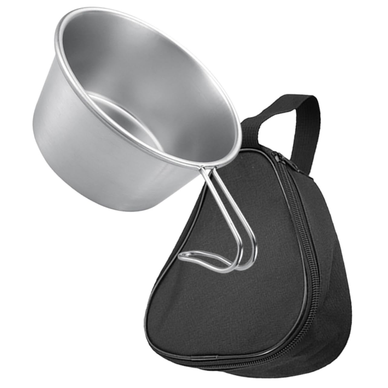 ibasenice 1 Set Stainless Steel Camping Bowl with Bag Portable Multi Functional Cup for Coffee Water Rice Lightweight Design with Measuring Scale for Hiking Backpacking and Outdoor Use