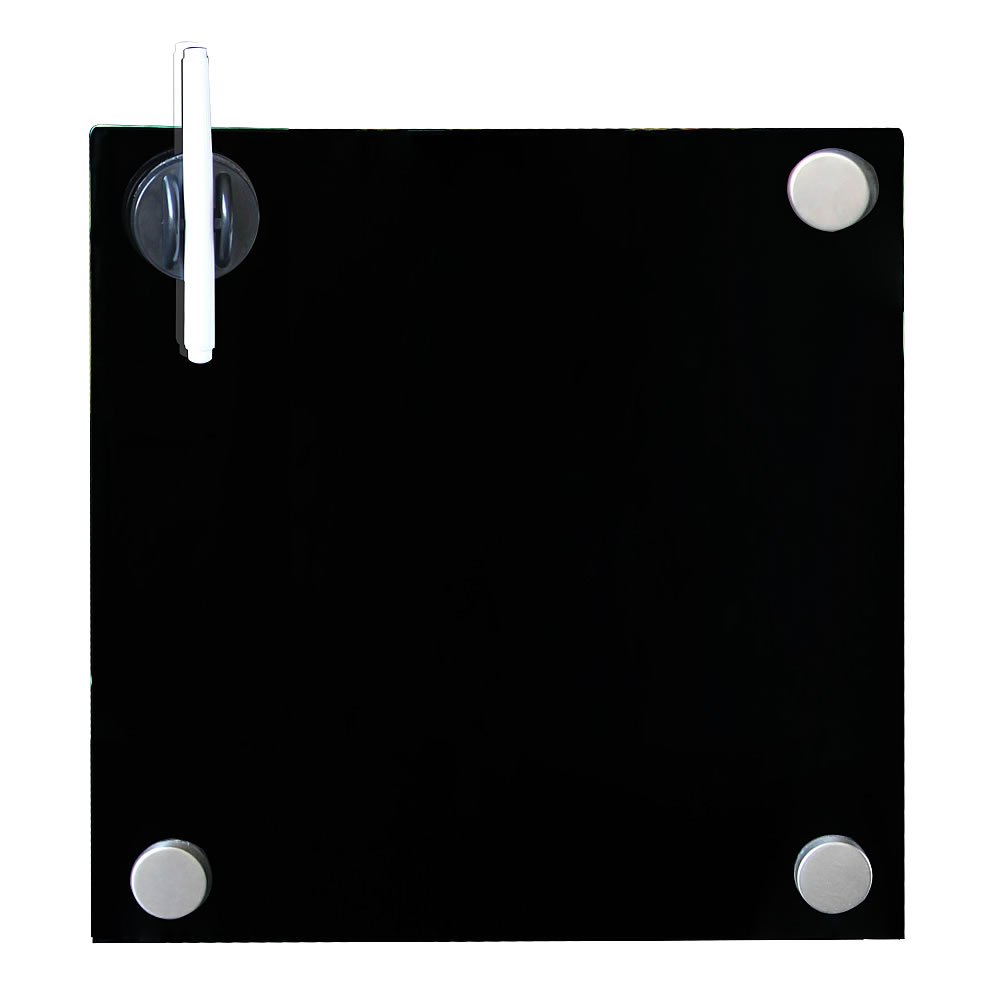 Melko Lavagna magnetica in vetro, lavagna magnetica, bacheca, 45 x 45 x 0,4 cm, colore nero