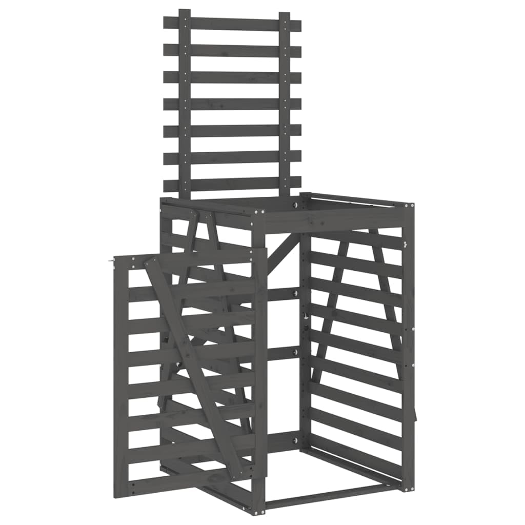 Genérico Cobertizo para Cubos de Basura Madera Pino Gris 84x90x128,5 cm,Casa y jardín,Productos del hogar,Accesorios para contenedores de residuos,Soportes para contenedores de residuos-825102