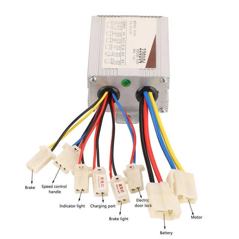 Centralina Monopattino Elettrico Kit controller spazzolato bici elettrica 24V/36V 500W Controller in lega di alluminio e set maniglia acceleratore