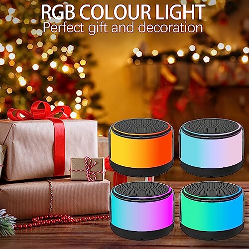 Portable Bluetooth Speaker, Wireless Speaker with RGB LED Light, TWS Dual Pairing, HD Sound, TF Card Play Support, Mini Portable Speaker for Travel, Outdoor, Party, Beach, Camping, Travel, Biking