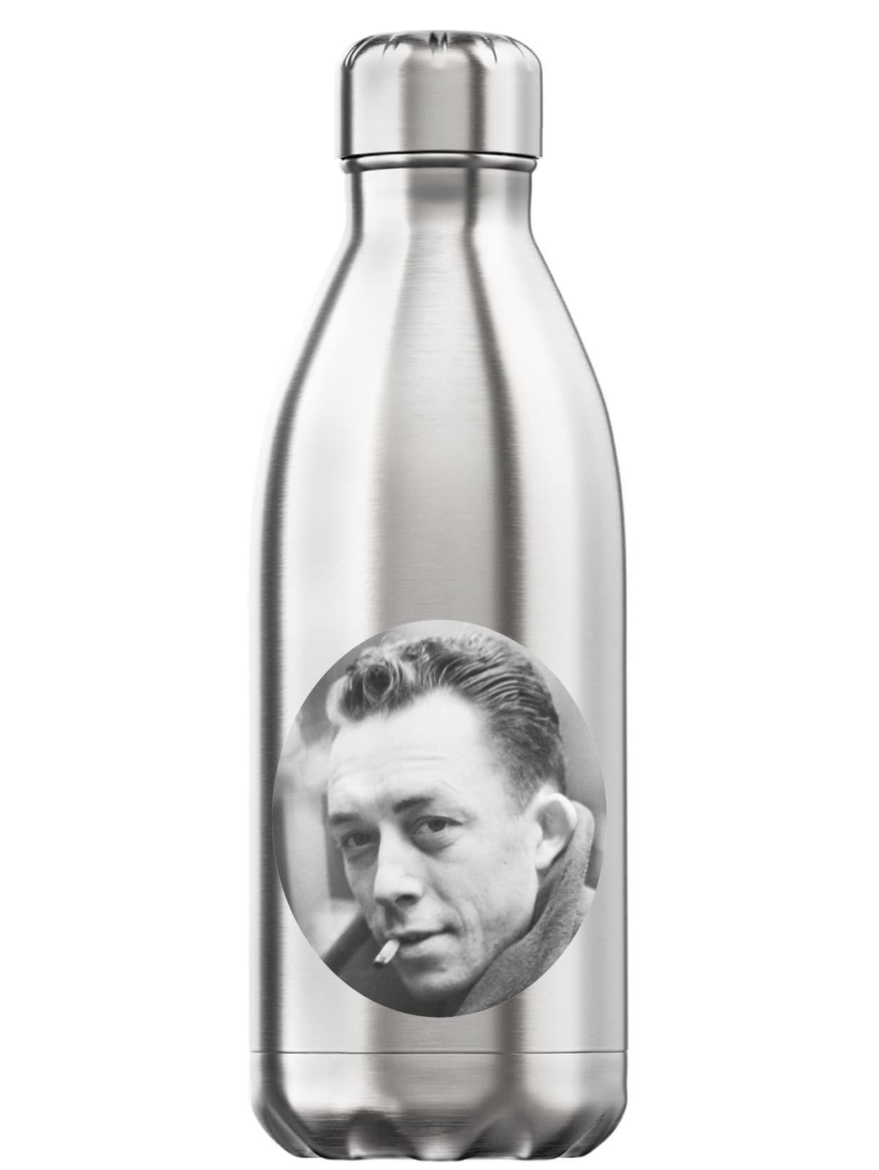 Botella térmica de Albert Camus para mantener tu café frío o caliente en la oficina