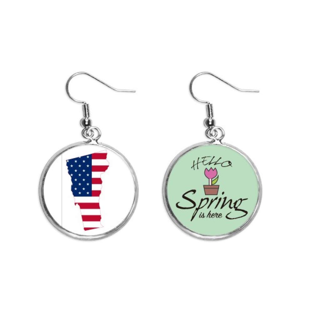 Pendientes de Vermont con mapa de barras y estrellas como regalo original de primavera 5