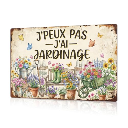 Putuo Decor Plaque Aluminium 20x30 cm “J’Peux Pas j’AI Jardinage”, Panneau métal Vintage...