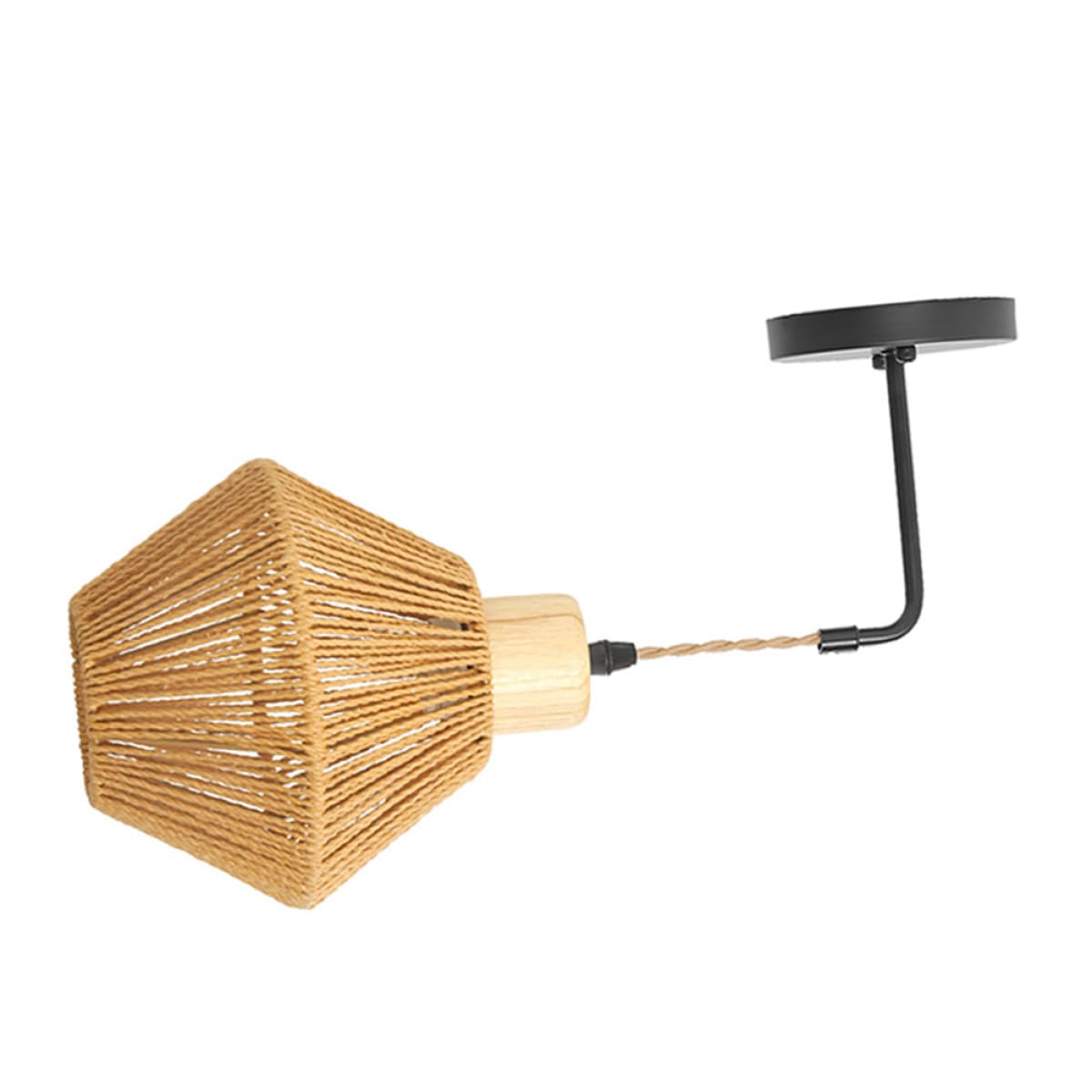 Lámpara de pared de ratán rústica COLLBATH para dormitorio 8