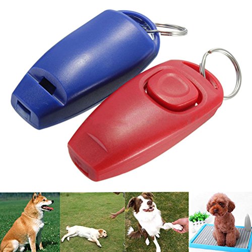 TINKSKY Dog Puppy Training Clicker Obedience Trainer Pet Click Chaveiro de agilidade, azul