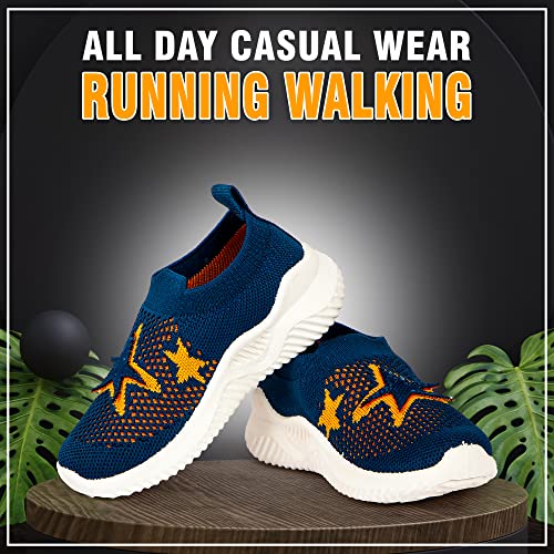 Image of Casual Shoes for 2 Years to 4 Years Kids Boys & Girls Star Non Woven Design Slip-On Light Weight Sneakers for Toddler