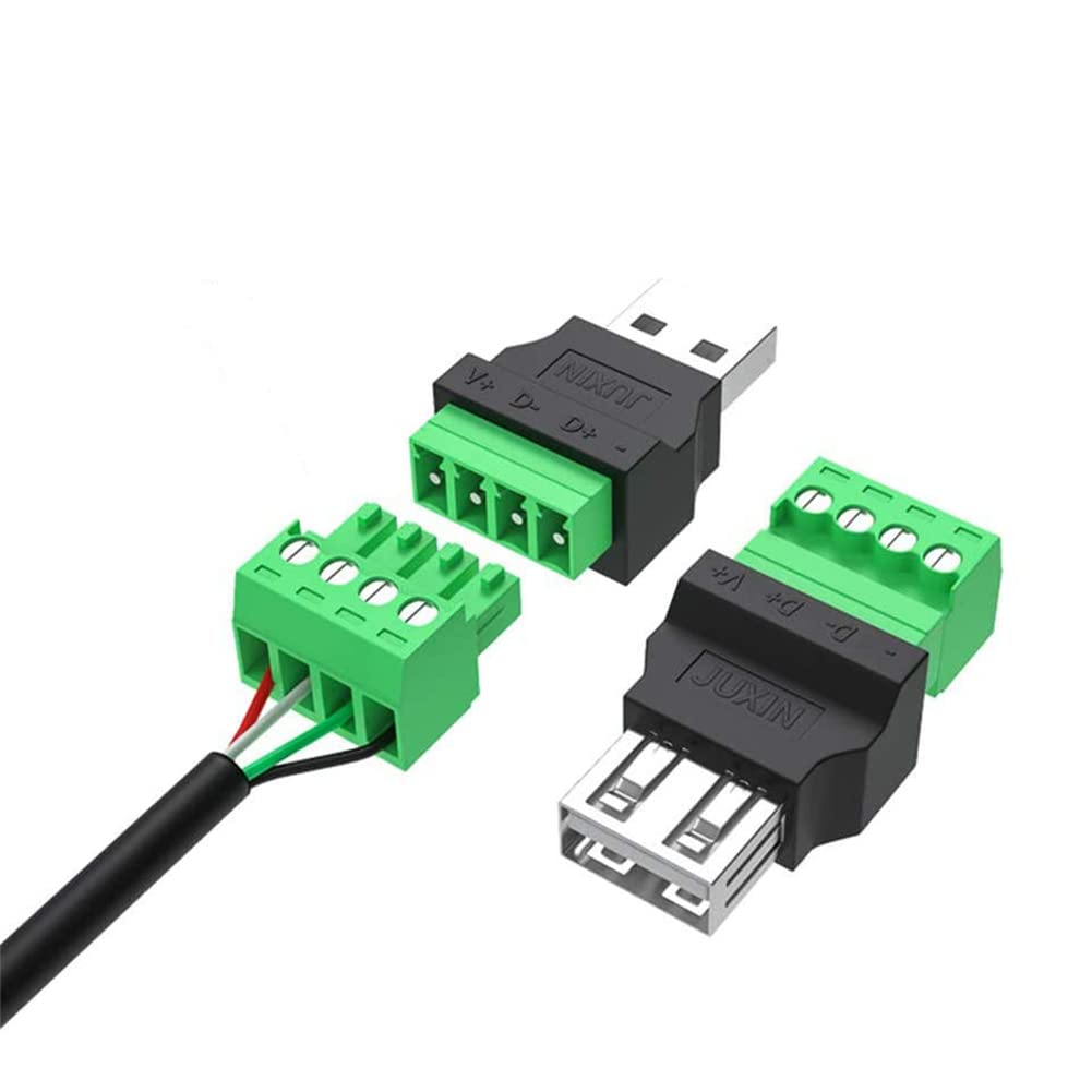 Amazon | PENGLIN 2個 USB 2.0タイプAオス-4ピン ネジ留め式端子台 USB
