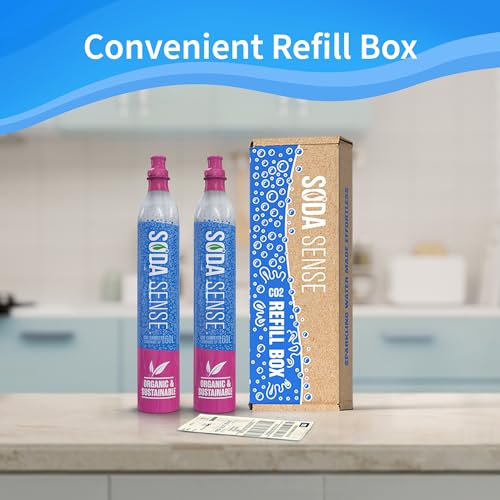 Soda Sense 60L Easy Connect CO2 Canister Refill, Compatible w/SodaStream Quick Connect Soda Makers Only [ ART, TERRA & DUO] - Thumbnail 5