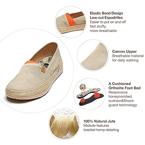 UIN Women's Espadrilles Slip Ons Knitted Lightweight Walking Casual Loafers Comfortable Art Painted Travel Shoes Marbella II - Image 6