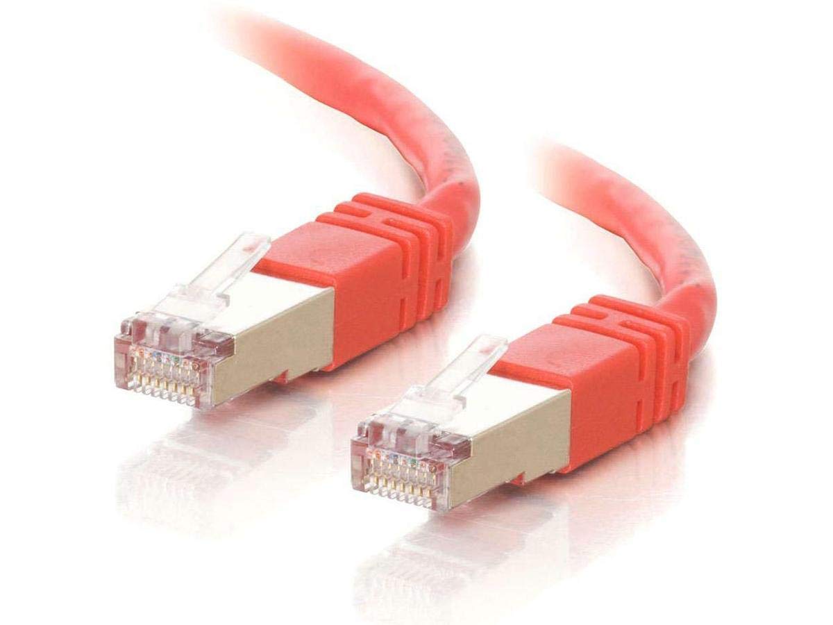 C2G/Cables to Go 27267 Cat5E Molded Shielded Patch Cable, Red (25 Feet/7.362 Meters)