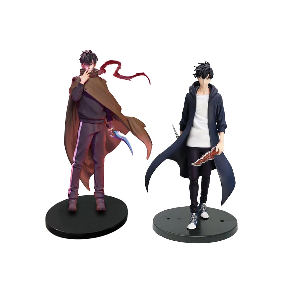 Jilijia 2PCS Sung Jin Woo Figure Statue PVC Action Figure Cartoon Model Collectible Decorative Ornaments — image 1