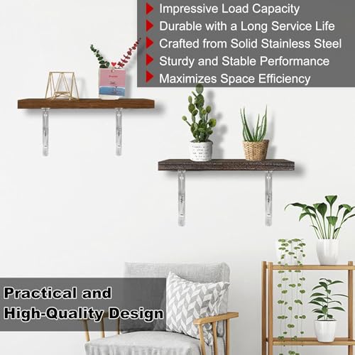 Soportes para estanterías de pared 250x150mm con diagonal de acero inoxidable 5