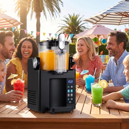Image of COSTWAY Slushie Machine for Home, 68 oz Frozen Drink & Slushy Machine, 4 Presets, LED Display, Auto Cleaning, Soft Serve Ice Cream Maker for Frozen Margaritas Milkshake Cocktail, No Ice Needed, Black