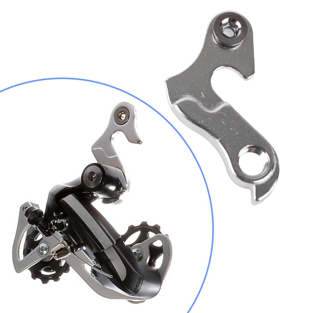 Gancio Deragliatore Universale, Bicicletta in Lega Alluminio Gancio Cambio Posteriore Compatibile con MTB Bici da Strada e Piegevoli Protezione Telaio e Cambio da Urto e Cadute Include Vite