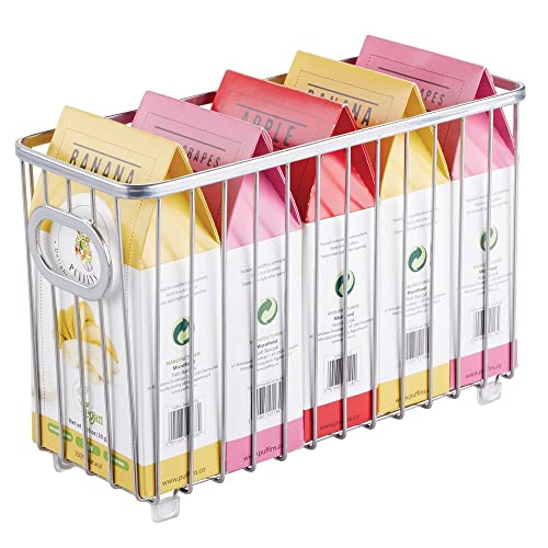 mDesign Set van 4 kleine metalen keukenkorden – flexibele opbergmand voor de keuken, voorraadkamer enz. – compacte en universele draadmand met handgrepen – zilverkleurig - Image 7