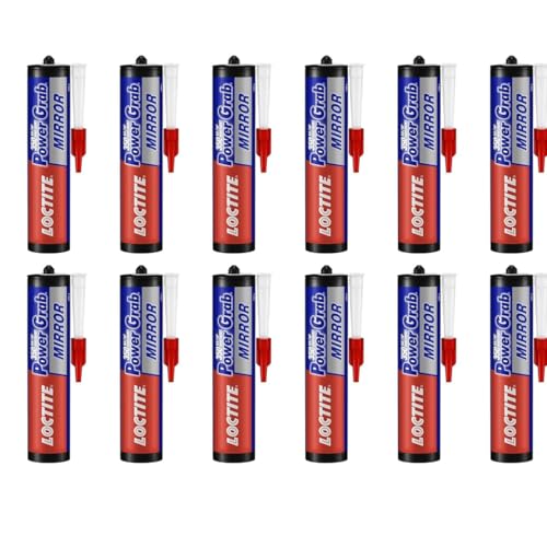 Image of Loctite Power Grab Mirror Construction Adhesive|Ultimate strength|0 second instant grab| High tack adhesive|No-nails and screws| no clamping, DIY|No mixing|Mirrors, glass| waterproof |440g x 12