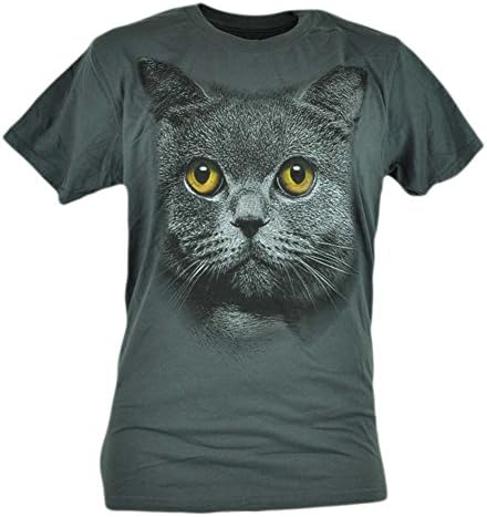 Grey Serious Huge Cat Face Animal Kitty Pets Fifth Foundation Tshirt Tee Medium Apparel