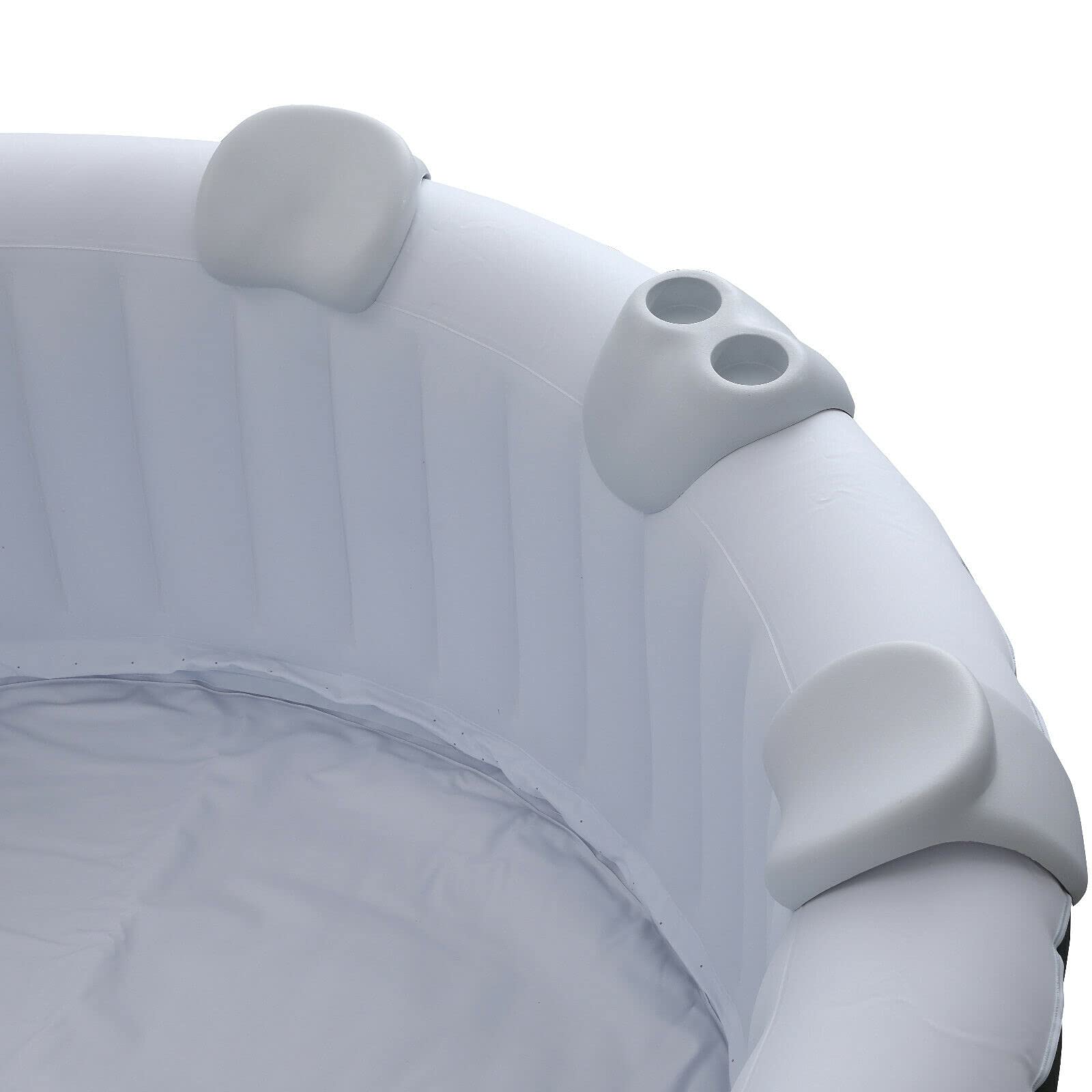 Arebos Comfort Set 2 Almohadas cervicales + portabebidas para bañera de hidromasaje | Blanco | 100% Resistente al Agua | con Forma ergonómica | Espuma de PU
