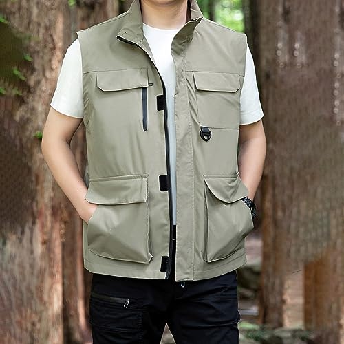Dgoopd Lightweight Vest for Men Sleeveless Quick Dry Summer Outdoor Utility Work Hiking Jacket Vests with Multi Pockets2