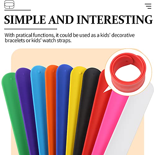 Diyasy Color Slap Bracelets,20 Pcs Silicone Snap Bracelets For Kids Soft Decorative Rainbow Colors Bracelet For Kids Girls Boys Birthday Party Favors And School Crafts #TOP3