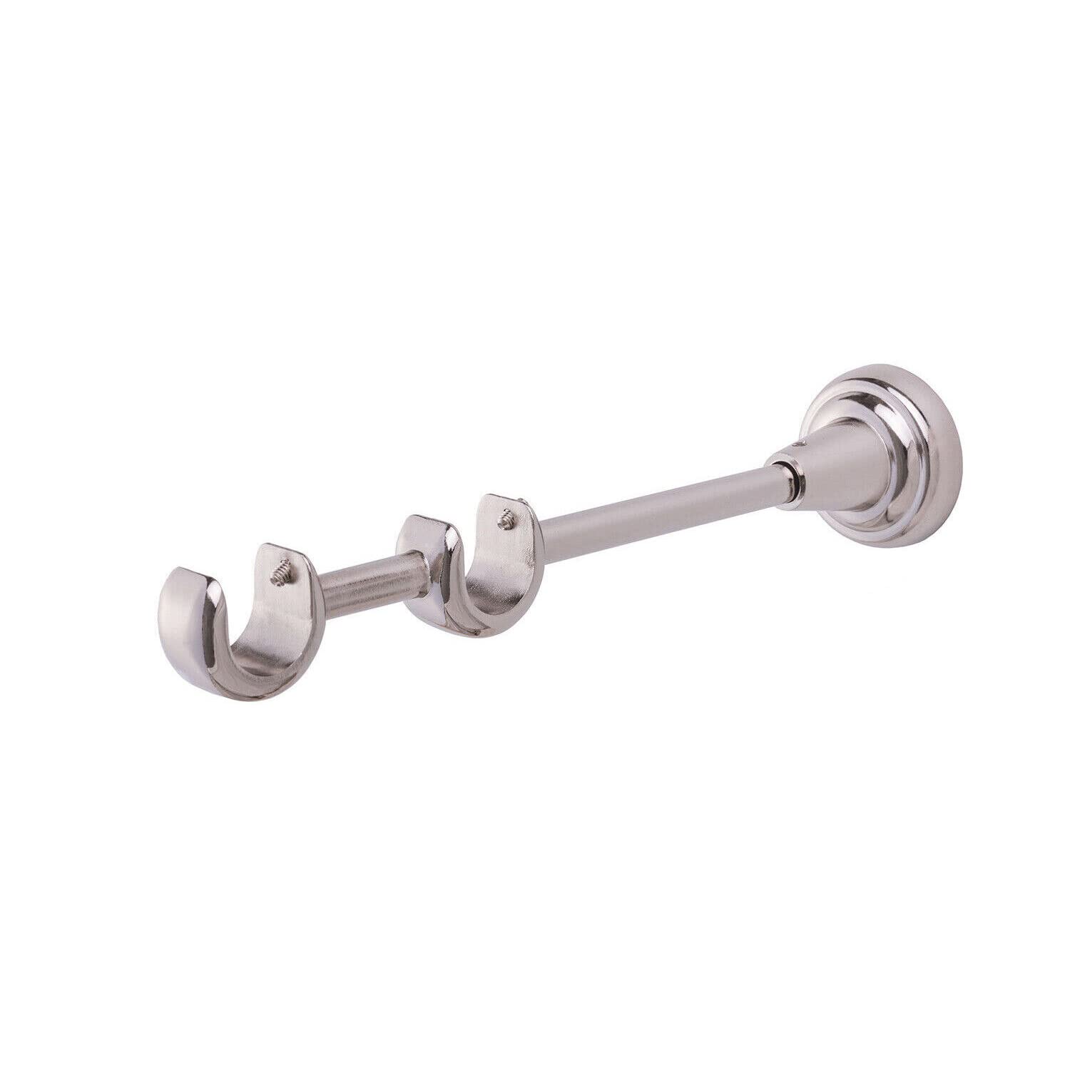 MDEKOR Tringle à rideaux double rail en métal aspect inox diam.19 mm 320