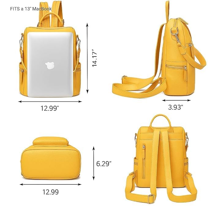 Image of Leather Backpack for Women | Large Capacity | College and Office use | PU Leather | shoulder bag for Ladies,