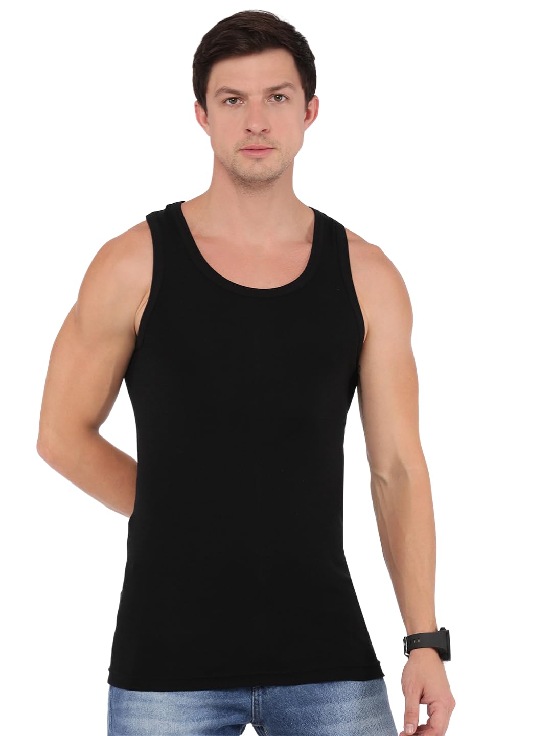 Modern Ribbed Vest for Men, 100% Cotton, Pack of: 1-image-12