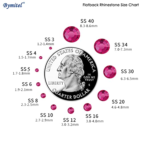 Image of 2880PCS Art Nail Rhinestones non Hotfix Glue Fix Round Crystals Glass Flatback for DIY Jewelry Making with one Picking Pen (ss8 2880pcs, Rose)