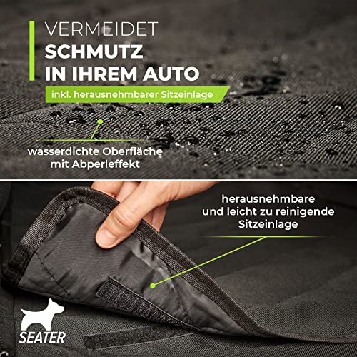 GÜTEWERK SEATER Hundesitz für Auto Rücksitz für kleine bis mittlere Hunde max 45 cm Schulterhöhe - stabiles & wasserfestes Material schwarz - Hunde-Autositz für Rückbank faltbar - Schutz für Autositze - Image 6