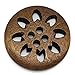 HOUSWEETY 50PCs Wood Buttons Sewing Snowflake Carved 4 Holes Brown 25mm Dia.(1")