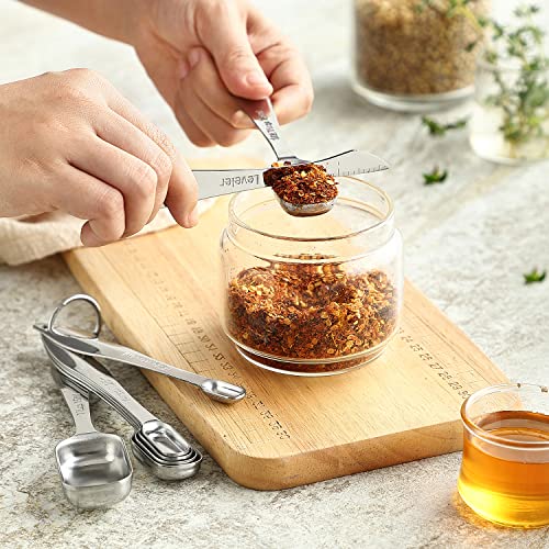 Image of Spring Chef Stainless Steel Measuring Spoons Set of 13 with Leveler, Metal Teaspoon & Tablespoon Measuring Spoons for Cooking & Baking, Fits in Spice Jars, Kitchen Gadgets for Dry & Liquid Ingredients