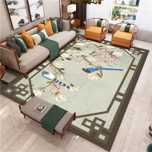 Tapis lavable grand teint résistant usure salon rose