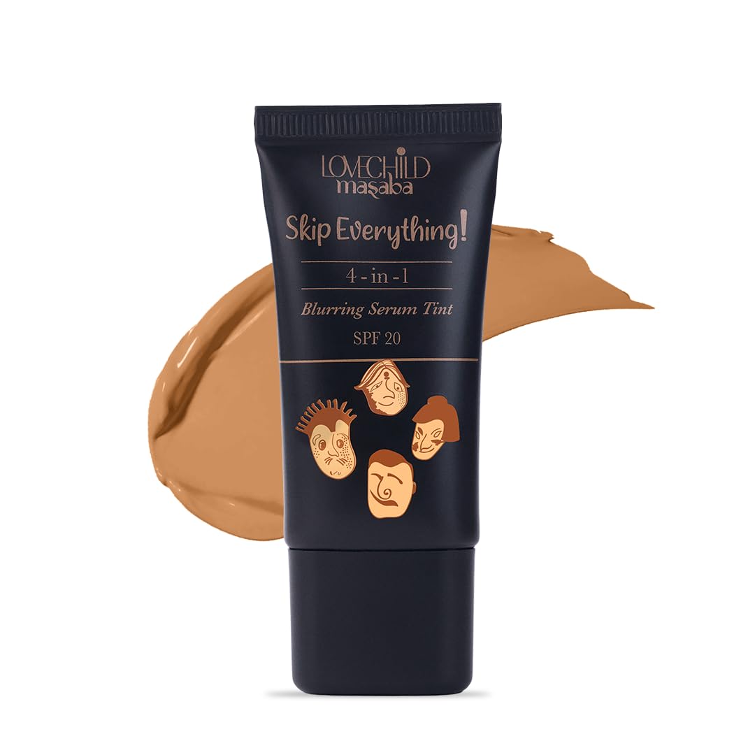 LoveChild Masaba Skip Everything 4-in-1 Blurring Serum Skin Tint, Primer, Moisturizer, Sunscreen & Foundation in One, Seamless Coverage With SPF 20, Lonely Lioness (Natural Buff) 30ml-image-13