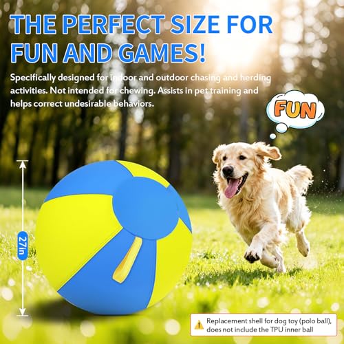 Image of 25 Inch Dog Herding Ball Replacement Cover (Cover Only) | 1000D Tear-Resistant Cover, Hidden Zipper. Revitalizes 25 inch Agility Balls for Large Breeds & German Shepherds