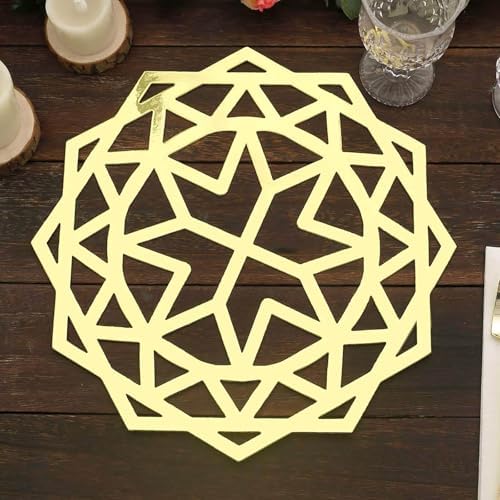 Efavormart 6 Pack | 13" Metallic Gold Foil Laser Cut Geometric St...