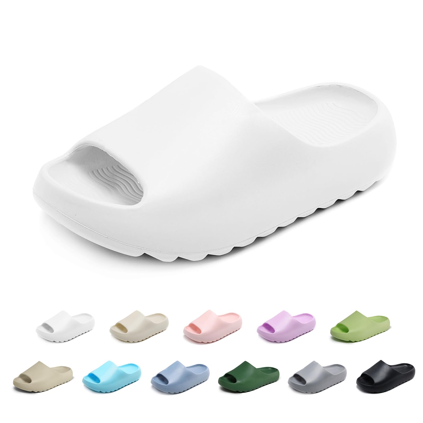 Kids Cloud Slides Slippers For Girls Boys,Pillow House Slippers Non-Slip Super Soft Quick Drying Shower Cushioned Slides Bathroom Thick Sole Sandals Indoor Outdoor Slippers