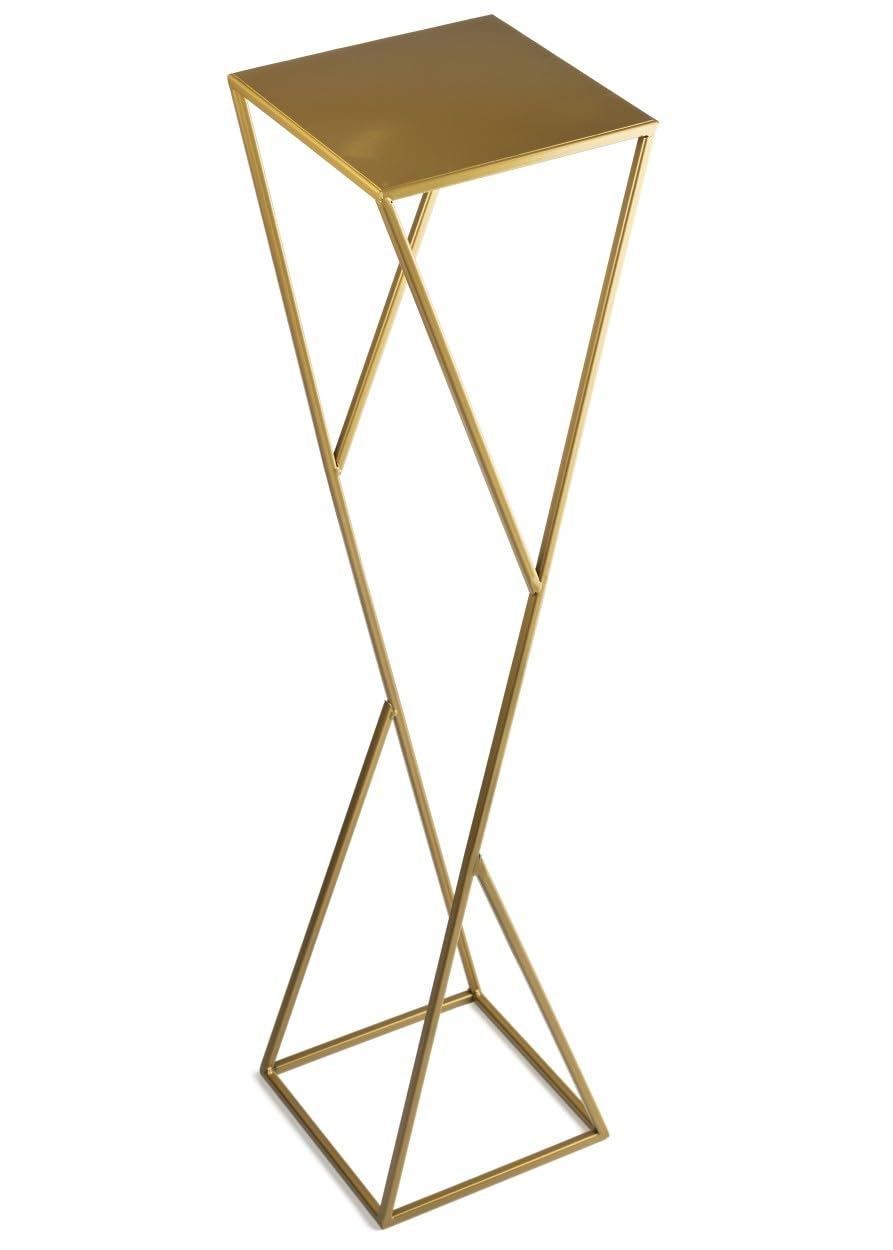 Blumenständer Metall 100 x 24 cm - Solider und Minimalistischer Blumenhocker - Gold Pflanzenständer für die Hausdekoration wie Salon oder Schlafzimmer