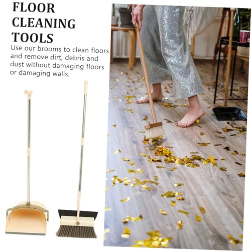 DECORNIJIA Besen und Kehrschaufel Set mit Langem Griff Dichtem Borstenbesen und Haarkamm kehrblech Leichtes Multifunktionales Reinigungswerkzeug für Haushalt Bad Garten Praktische – Bild 4
