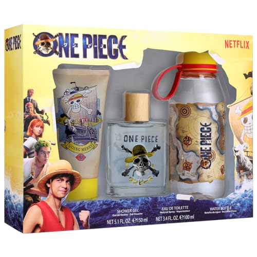 One Piece Estuche con EDT 100 ml, Gel de Ducha 150 ml y Botella de agua
